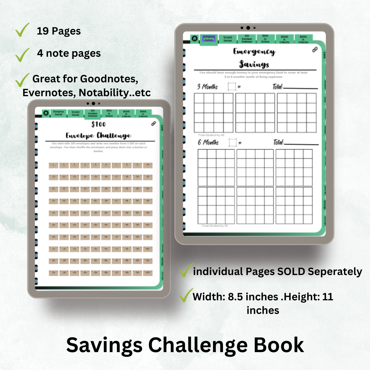 Digital Savings Challenge Book | Savings Tracker