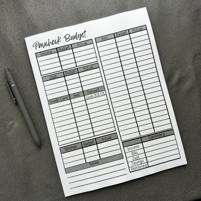 Paycheck Budget  Pad/ Notebook