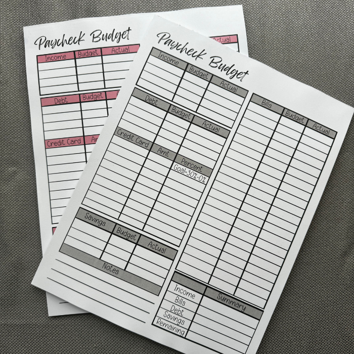 Paycheck Budget  Pad/ Notebook