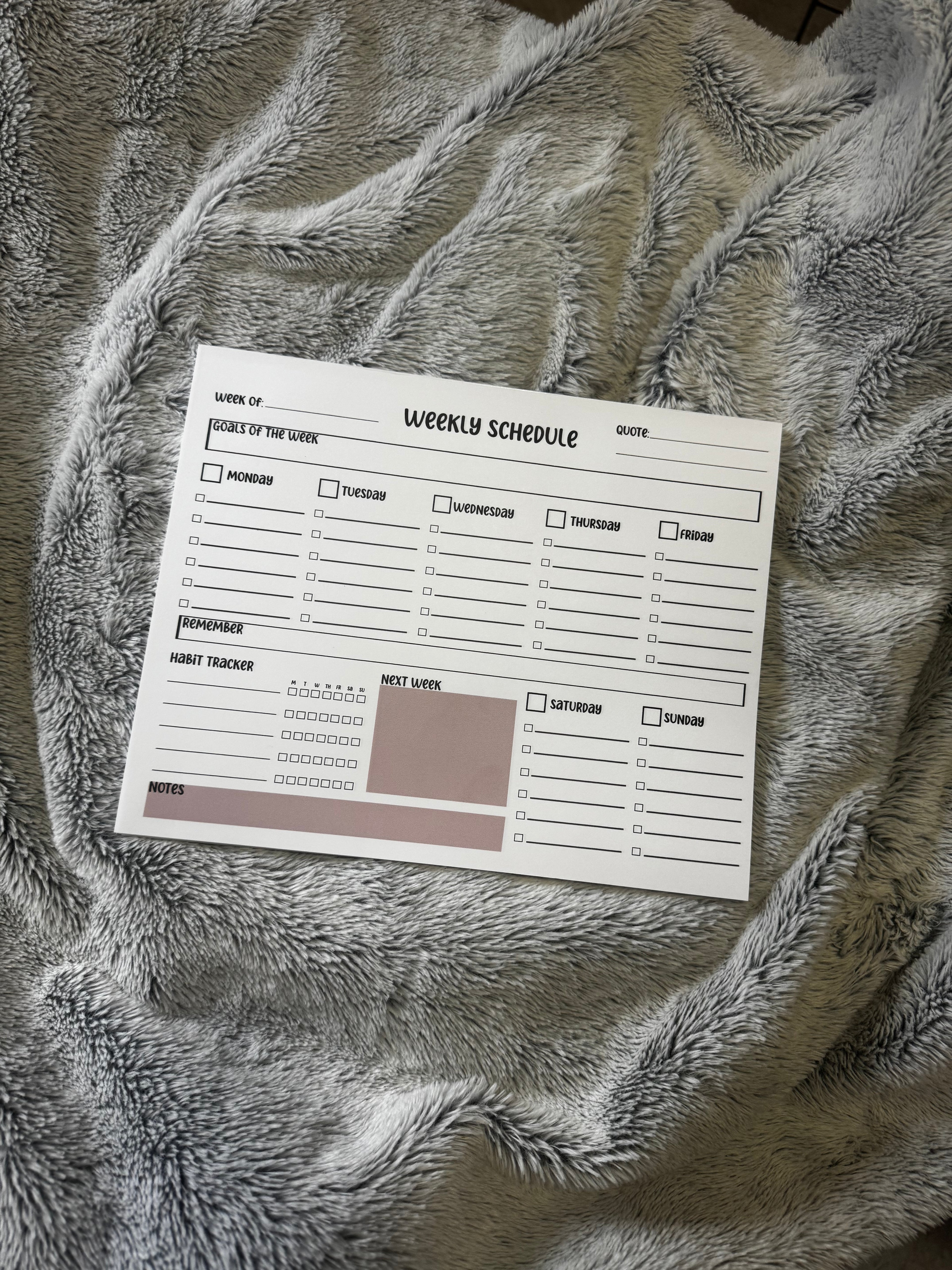 Weekly Planner Notepad with To Do List